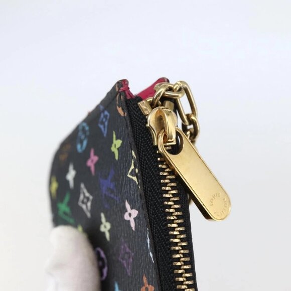 LOUIS VUITTON Multicolor Pochette Cles NM Coin Purse Black M60279 Auth 145060V - Picture 12 of 16